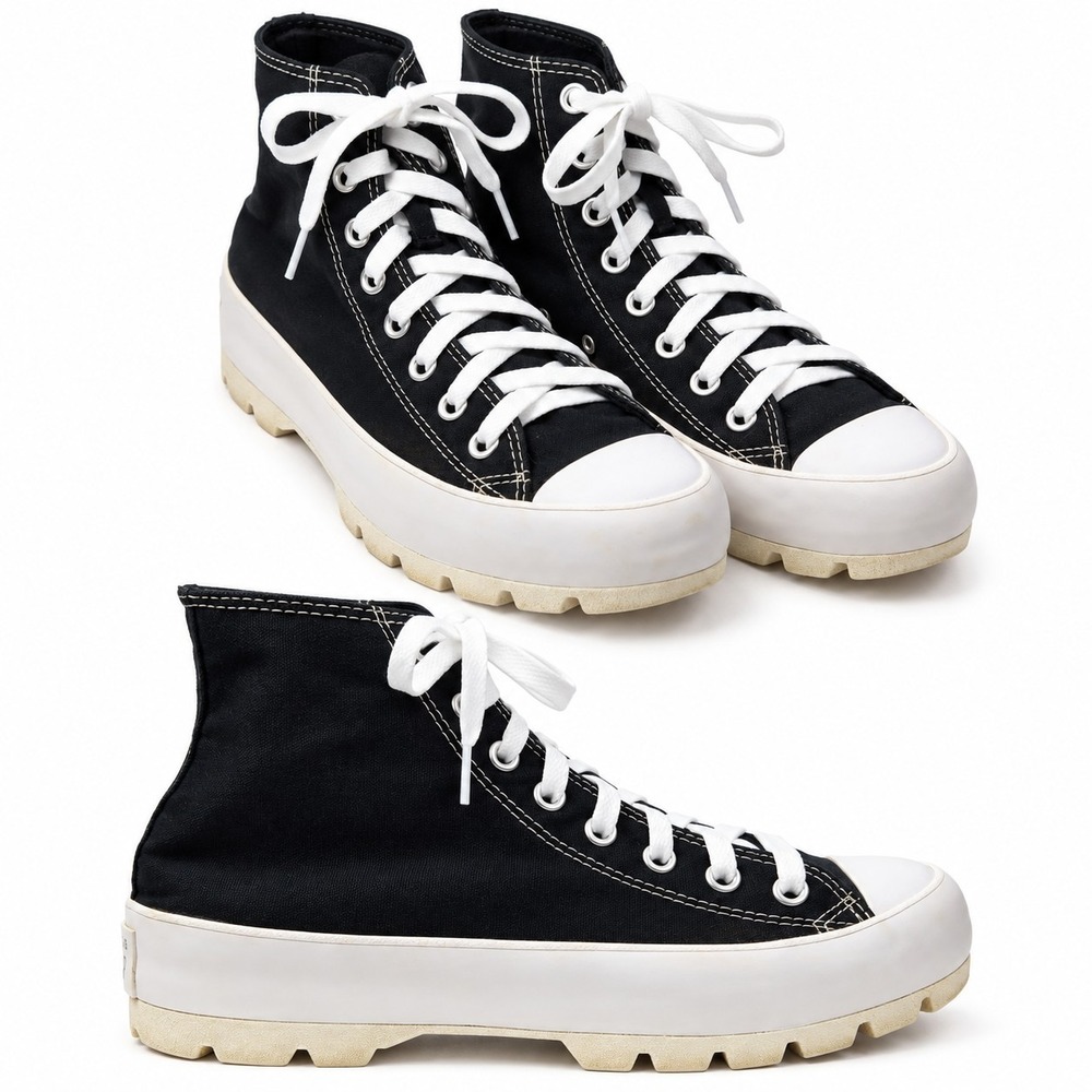 CONVERSE Chuck Taylor All Star Lugged Platform Hi-Top Sneaker Sz 9 Black White